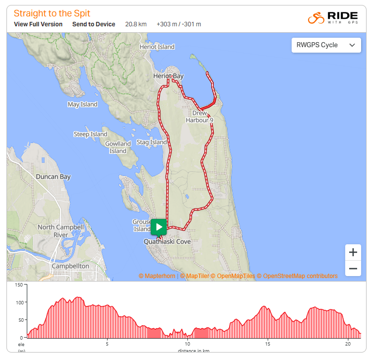 Rebecca Spit Provincial Park ride — easy 20 km family-friendly loop